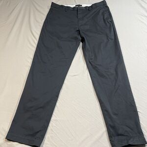 Banana Republic Men's Dark Gray Flat-Front Performance Pants 36x34 Tapered Fit